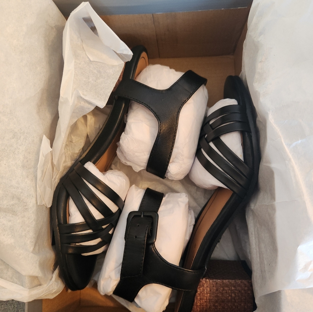 Womens Black Vionic Papaya Peony Nat Heel Sandals Size 8 BNIB - Picture 11 of 12